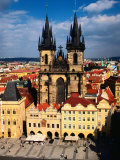 Tyn Church and Old Town Square Seen from Old Town Hall, Prague, Czech Republic Photographic Print by Jonathan Smith