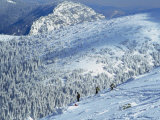 Snowboarders on Low Tatra Mountains, Jasna, Slovakia Photographic Print by Richard Nebesky
