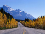 Vehicle on Icefields Parkway Near Crossing, Banff National Park, Canada Photographic Print by Philip & Karen Smith