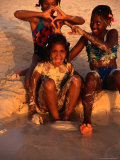Girls Playing on Beach, Montego Bay, Jamaica Photographic Print by Jerry Alexander