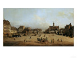 The Market in Dresden Estampe par Canaletto 