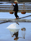 Salt-Field Worker Walking Through Salt Pans on the South Central Coast Photographic Print by Mason Florence