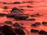 Rocky Coastline at Dusk, Jasmund National Park, Island of Ruegen, Germany Photographic Print by Christian Ziegler