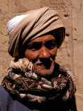 Local Man in Temple of Karnak, Egypt Photographic Print by Bill Bachmann