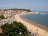 Aerial of Beach, Scarborough, North Yorkshire, England Photographic Print by Bill Bachmann