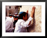 Worshippers at Wailing Wall, Jerusalem, Israel Posters by James Marshall