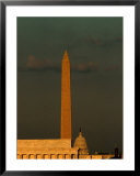 Washington Monument, Lincoln Memorial and State Capitol Building, Washington DC, USA  Art by John Neubauer