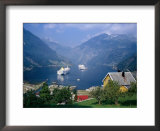 Cruise Ship At Geirangerfjord, Geiranger, Norway  Print by Craig Pershouse