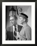 James Stewart and Doris Day on Set of the Man Who Knew Too Much Directed par Hitchcock, June 1955 Posters