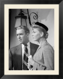 James Stewart and Doris Day on Set of the Man Who Knew Too Much Directed par Hitchcock, June 1955 Posters