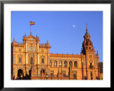 Moon Over Decorative Building, Seville, Spain  Prints by David Marshall