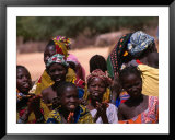 Local Village Children Colourfully Attired On Niger River, Mali  Prints by Patrick Syder