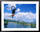 Man Leaping on a Bicycle for the "Big Air" Contest, Banff, Canada Posters by Philip Smith