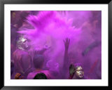 People Painted with Bright Colors Dance During the Festival of Holi on March 7, 2004 Posters by Anupam Nath
