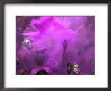 People Painted with Bright Colors Dance During the Festival of Holi on March 7, 2004  Prints by Anupam Nath