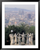 Sculpture with Barcelona in Background, Spain  Art by David Marshall