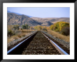 Railroad Tracks in Fall, Livingston, MT  Art by Larry Stanley