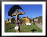 Religious shrine near homes, Poland Posters by Eric Horan