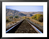 Railroad Tracks in Fall, Livingston, MT  Prints by Larry Stanley
