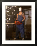 Eminem Rap Star in Concert at the London Arena, Wearing a Mask and Holdin a Chainsaw, February 2001 Kunstdrucke