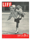 3-yr old Helen Ann Rousselle Skating at Rockefeller Center Ice Rink, January 16, 1950 Photographic Print by George Silk