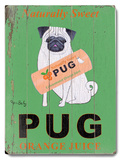 Naturally Sweet Pug Orange Juice Wood Sign