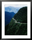Bus Travelling the World's Most Dangerous Road Framed Photographic Print by Craig Pershouse