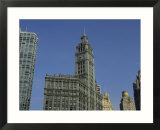 The Wrigley Building Adorns the Chicago Skyline Gerahmter Fotografie-Druck