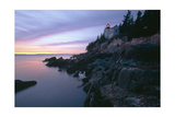 Afterglow At Bass Harbor Head Light, Me Photographic Print by George Oze