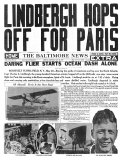 The Baltimore News, May 20, 1927: Lindbergh Hops Off for Paris Poster
