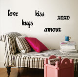 Love, Hugs, Kiss, Amour, xoxo Wall Decal