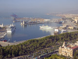 View of Port with City Hall Below Right, Malaga, Andalucia, Spain, Europe Photographic Print by Marco Cristofori