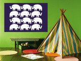 Blue Elephant Family Wandgemälde von Avalisa 