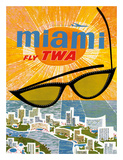 Miami, Fly TWA, c.1963 Giclee Print by David Klein