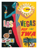 Las Vegas, Fly TWA, c.1960 Giclee Print by David Klein