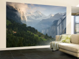 Wengen and Lauterbrunnen Valley, Berner Oberland, Switzerland Wall Mural by Doug Pearson