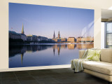 Elbe River, Hamburg, Germany Wall Mural by Danielle Gali