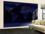 October 23, 2000, Global View of Earth's City Lights Wall Mural