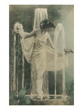 Svelte Lady as Fountain Ornament Giclee Print