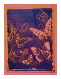 Vanishing Animals: Butterflies, c.1986 (Peach on Navy) Premium Giclee Print by Andy Warhol