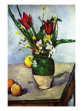 Still Life with Tulips and Apples Estampe par Paul Cezanne