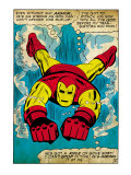 Marvel Comics Retro: The Invincible Iron Man Comic Panel, Swimming Giclee Print