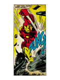 Marvel Comics Retro: The Invincible Iron Man Comic Panel, Fighting, Charging and Smashing - Zung! Giclee Print