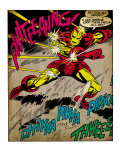 Marvel Comics Retro: The Invincible Iron Man Comic Panel, Fighting and Deflecting Giclee Print