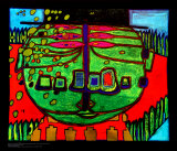 Three-Eyed Green Buddha with Hat, c.1963 Affiches par Friedensreich Hundertwasser