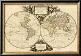 Mappemonde, c.1752 Framed Giclee Print by Robert De Vaugondy