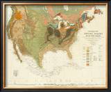 Geological Map of the United States, c.1856 Framed Giclee Print by Henry Darwin Rogers