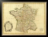 France, carte generale, c.1786 Framed Giclee Print by Rigobert Bonne