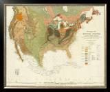 Geological Map of the United States, c.1856 Framed Giclee Print by Henry Darwin Rogers