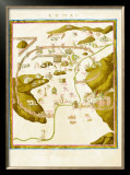 City Map, Roma Framed Giclee Print by Ptolemy 